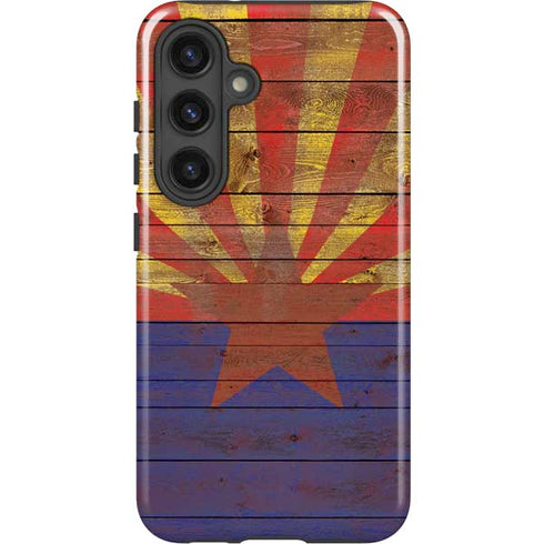 Arizona Flag Dark Wood Galaxy S25 Impact Case