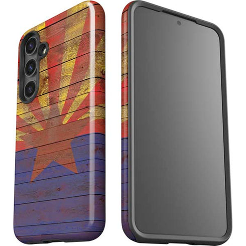 Arizona Flag Dark Wood Galaxy S25 Plus Impact Case