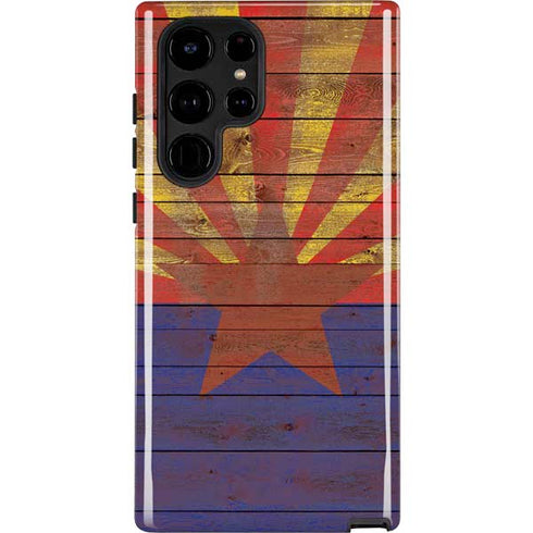Arizona Flag Dark Wood Galaxy S25 Ultra Impact Case