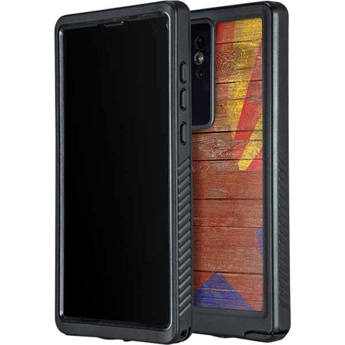 Arizona Flag Dark Wood Galaxy S24 Ultra Waterproof Case