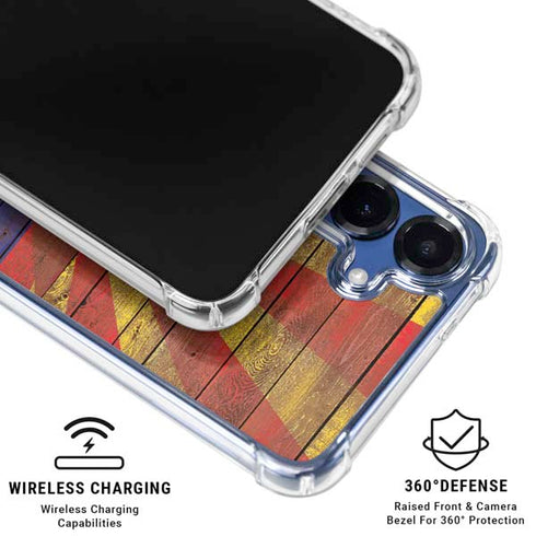 Arizona Flag Dark Wood Galaxy S25 Plus Clear Case
