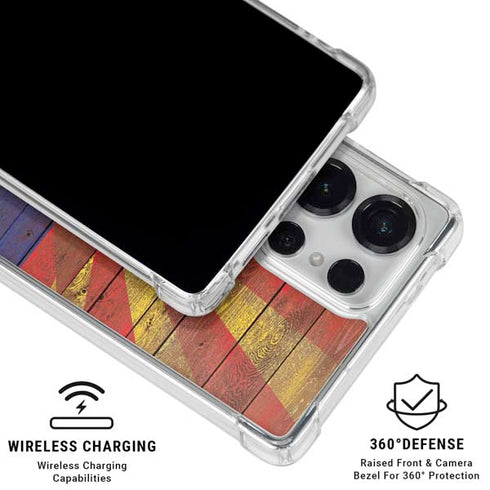 Arizona Flag Dark Wood Galaxy S25 Ultra Clear Case