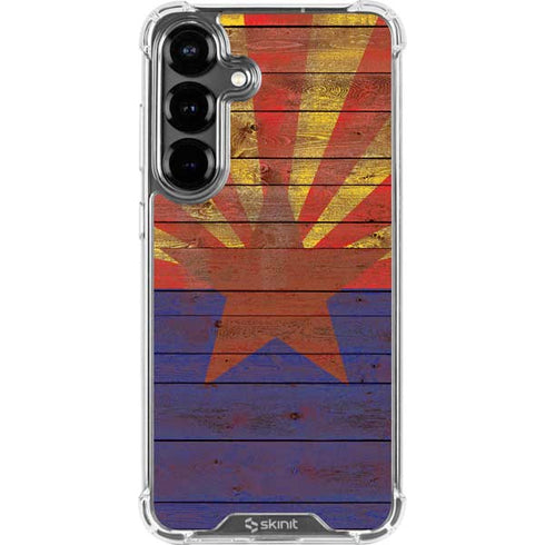 Arizona Flag Dark Wood Galaxy S26 Plus Clear Case