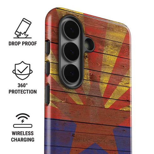 Arizona Flag Dark Wood Galaxy S26 Plus Impact Case