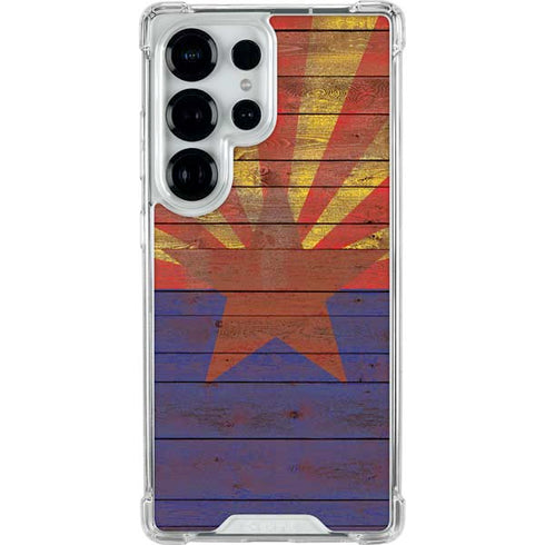 Arizona Flag Dark Wood Galaxy S26 Ultra Clear Case