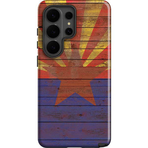 Arizona Flag Dark Wood Galaxy S26 Ultra Impact Case