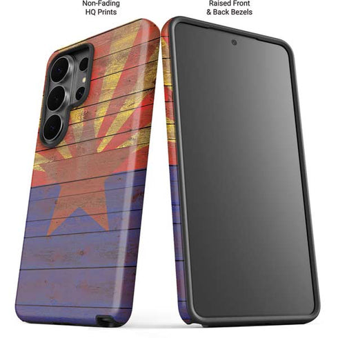 Arizona Flag Dark Wood Galaxy S26 Ultra Impact Case