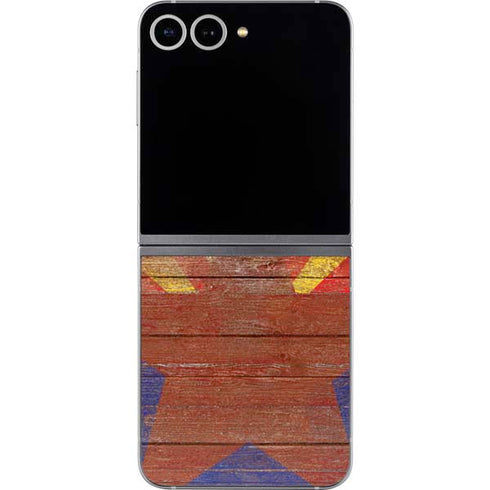 Arizona Flag Dark Wood Galaxy Z Flip6 Skin