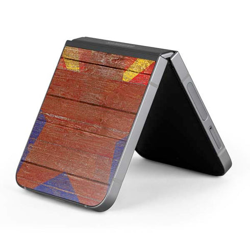 Arizona Flag Dark Wood Galaxy Z Flip6 Skin