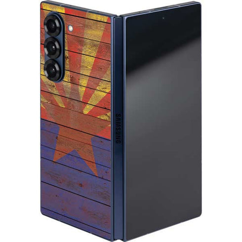 Arizona Flag Dark Wood Galaxy Z Fold6 Skin