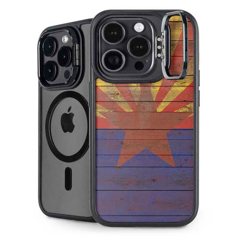 Arizona Flag Dark Wood iPhone Cases