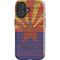 Arizona Flag Dark Wood iPhone 16 Plus Impact Case