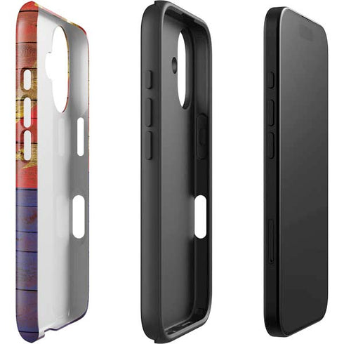 Arizona Flag Dark Wood iPhone 16 Plus Impact Case