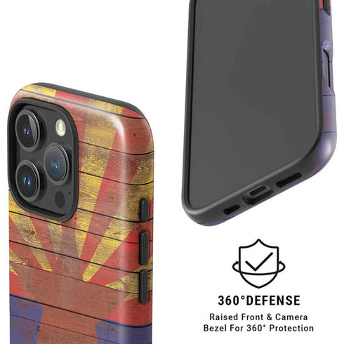 Arizona Flag Dark Wood iPhone 16 Pro Magsafe Impact Case