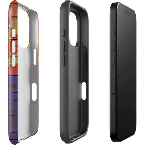 Arizona Flag Dark Wood iPhone 16 Pro Max Impact Case