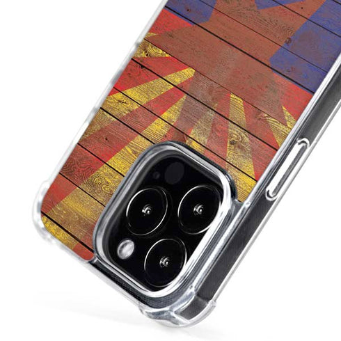 Arizona Flag Dark Wood iPhone 16 Pro Max MagSafe Case