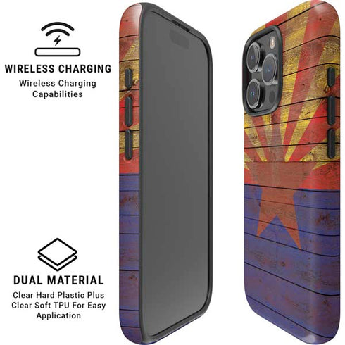 Arizona Flag Dark Wood iPhone 16 Pro Max Magsafe Impact Case