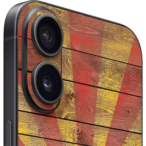 Arizona Flag Dark Wood iPhone 16 Skin