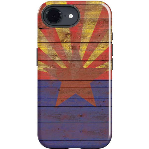 Arizona Flag Dark Wood iPhone 16e Impact Case