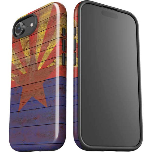 Arizona Flag Dark Wood iPhone 16e Impact Case