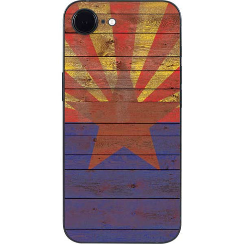 Arizona Flag Dark Wood iPhone 16e Skin