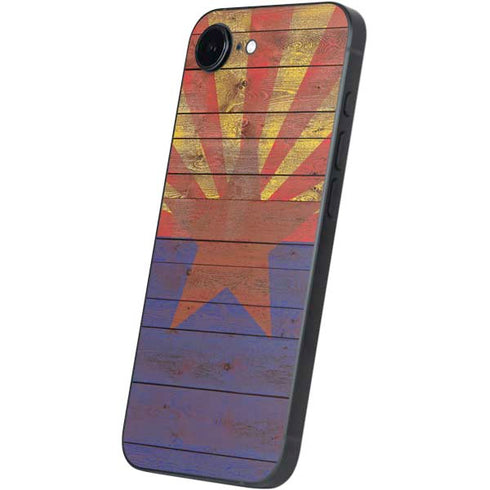 Arizona Flag Dark Wood iPhone 16e Skin