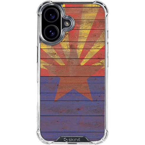 Arizona Flag Dark Wood iPhone 17 Clear Case