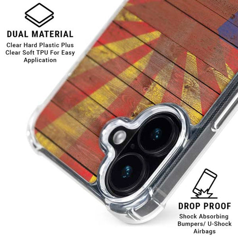 Arizona Flag Dark Wood iPhone 17 Clear Case