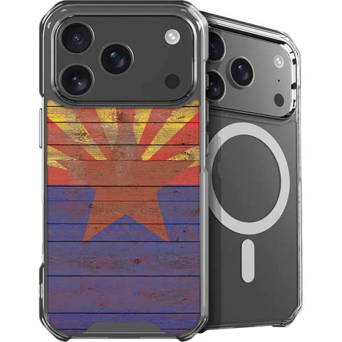 Arizona Flag Dark Wood iPhone 18 Pro MagSafe Case
