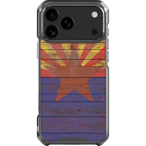 Arizona Flag Dark Wood iPhone 18 Pro Max Clear Case