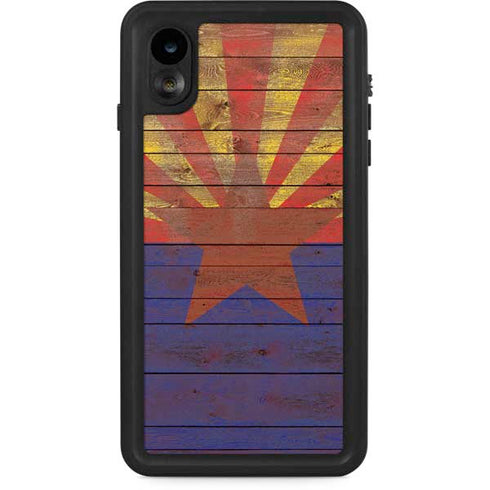 Arizona Flag Dark Wood iPhone Cases