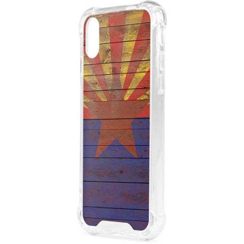 Arizona Flag Dark Wood iPhone XS Clear Case