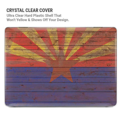 Arizona Flag Dark Wood MacBook Pro 14in (2021-24) Case plus Skin