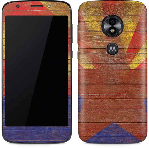 Arizona Flag Dark Wood Moto E5 Play Skin