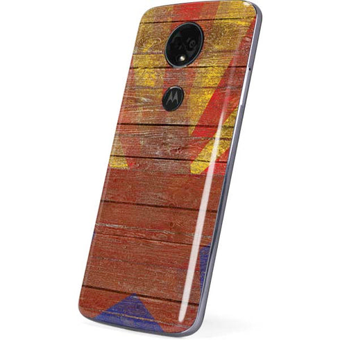 Arizona Flag Dark Wood Moto E5 Plus Skin
