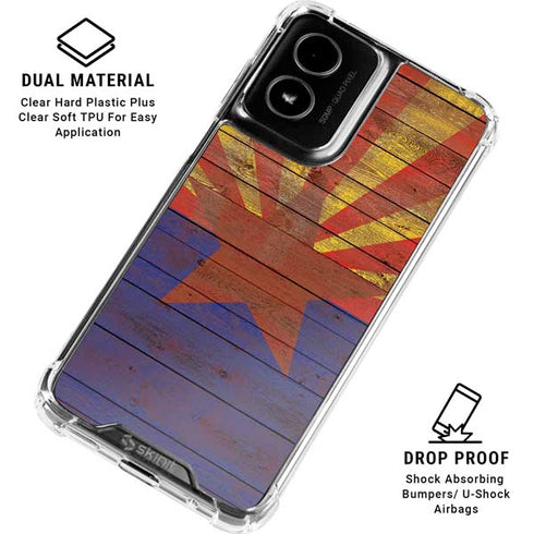 Arizona Flag Dark Wood Moto G Power 5G (2024) Clear Case
