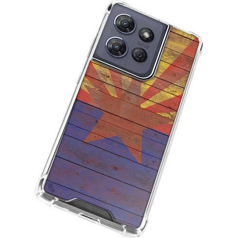 Arizona Flag Dark Wood Moto G Power 5G (2025) Clear Case