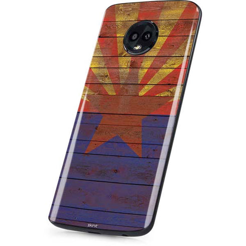 Arizona Flag Dark Wood Moto G6 Skin