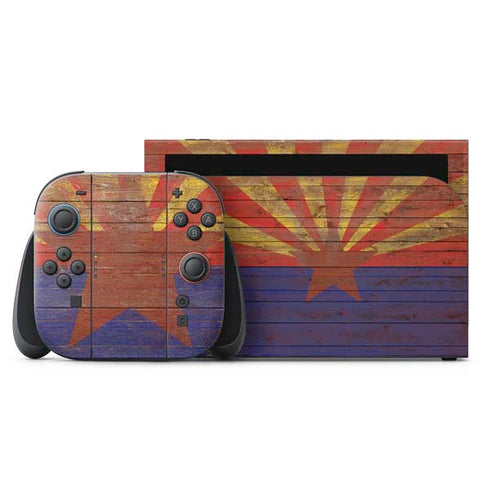 Arizona Flag Dark Wood Nintendo Skins
