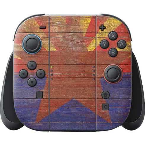 Arizona Flag Dark Wood Nintendo Switch 2 (2025) Joy-Con Controller Skin