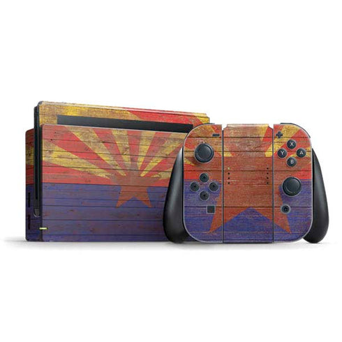 Arizona Flag Dark Wood Nintendo Skins