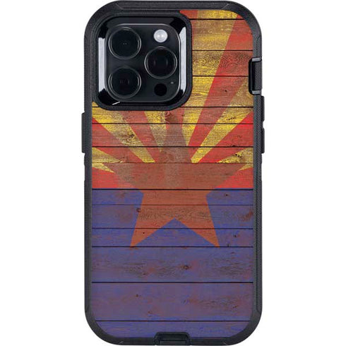 Arizona Flag Dark Wood Otterbox Defender iPhone Skin