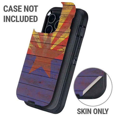 Arizona Flag Dark Wood Otterbox Defender iPhone Skin