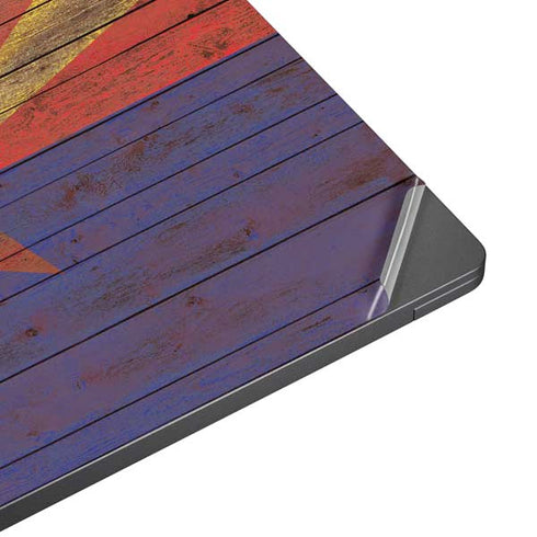 Arizona Flag Dark Wood Surface Laptop 7 13.8in Skin
