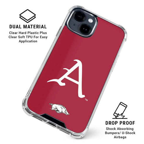 University of Arkansas-Fayetteville A Red iPhone 15 Clear Case
