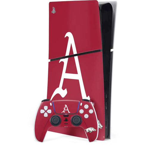 University of Arkansas-Fayetteville A Red PS5 Slim Digital Edition Bundle Skin