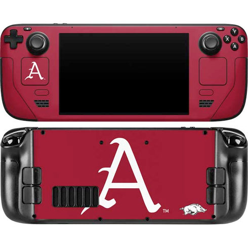 University of Arkansas-Fayetteville A Red Steam Deck Handheld Gaming Computer OLED Skin