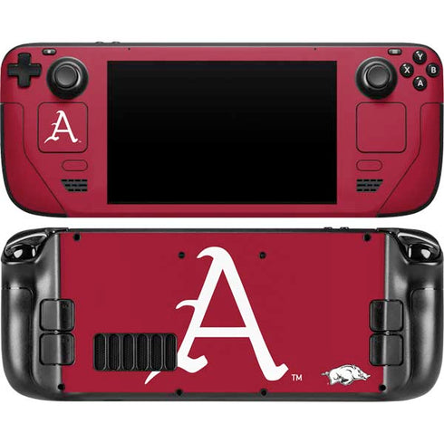 University of Arkansas-Fayetteville A Red Steam Deck Handheld Gaming Computer Skin