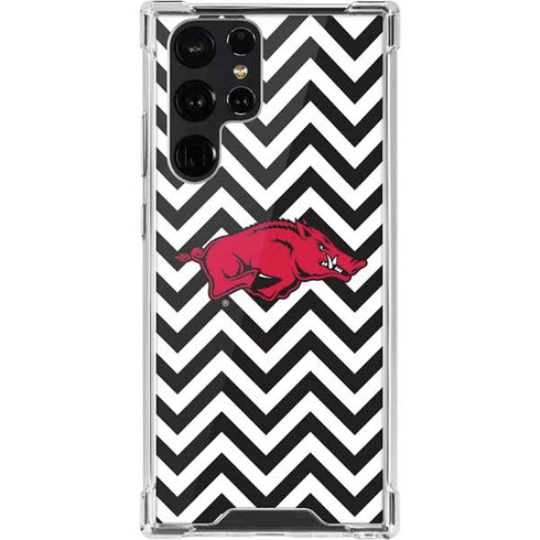 University of Arkansas-Fayetteville Chevron Print Galaxy S22 Ultra Clear Case