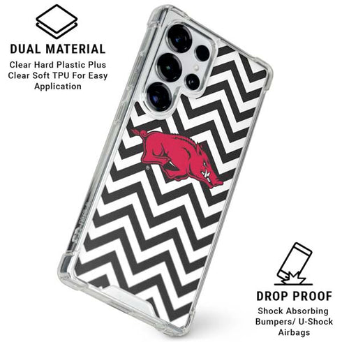 University of Arkansas-Fayetteville Chevron Print Galaxy S25 Ultra Clear Case